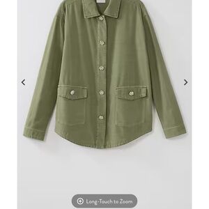 J. Jill Sage Green Sueded-Feel Jewel Embellished Utility Jacket